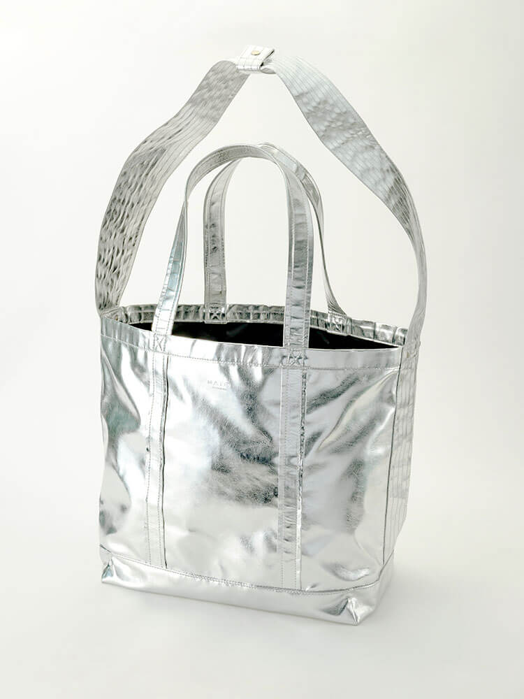 CONTAINER TOTE BAG SILVER(2wayペアレンツトートバッグ)|MATO by