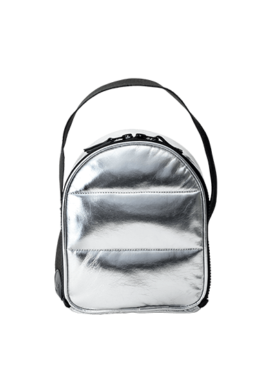 HONEYCOMB POUCH PUFFER SILVER